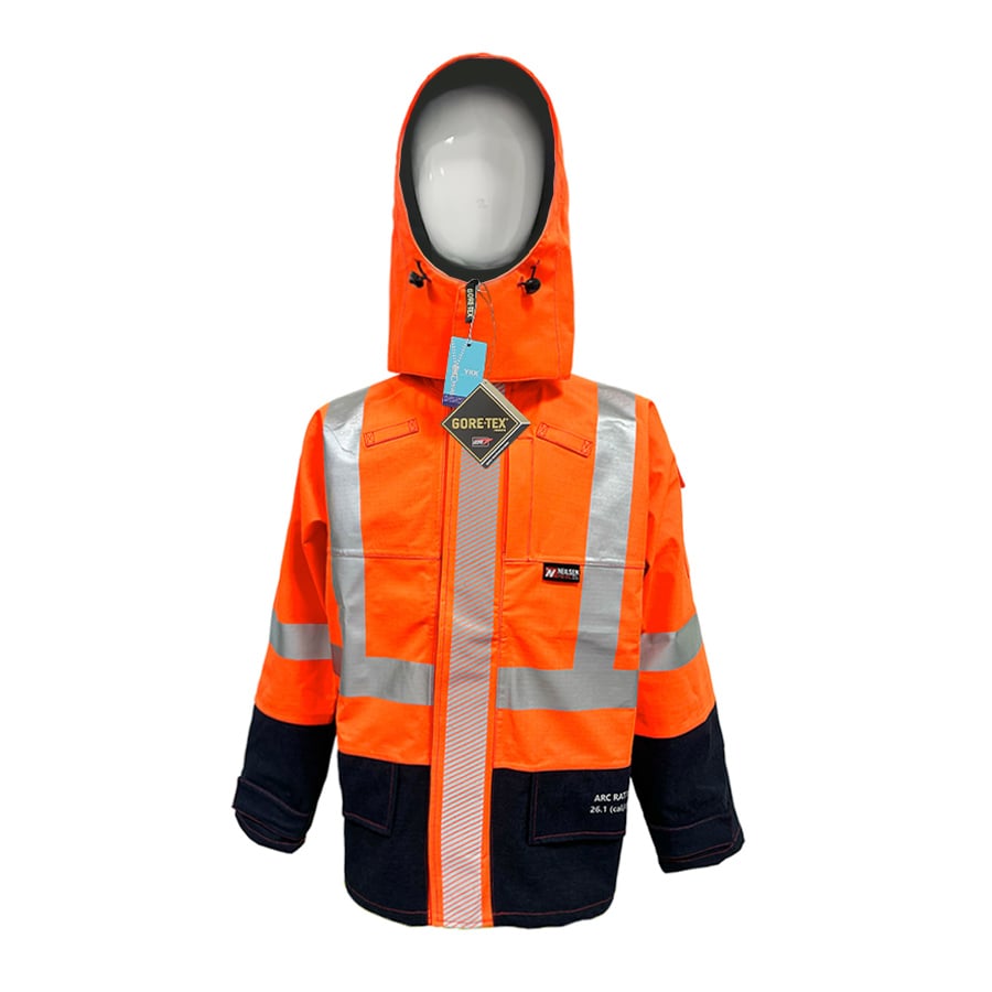 GORE-TEX PYRAD® 4SEASON CAT 3 CSA FR/ARC Rated Breathable High Visibility Rainwear Coat Orange/Black