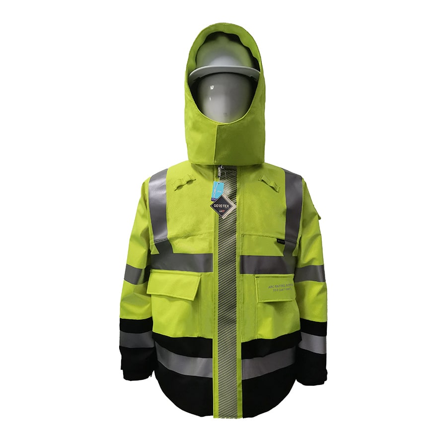 GORE-TEX PYRAD® EXTREME CAT 3 CSA FR/ARC Rated Breathable High Visibility Rainwear Bomber Jacket Yellow/Black