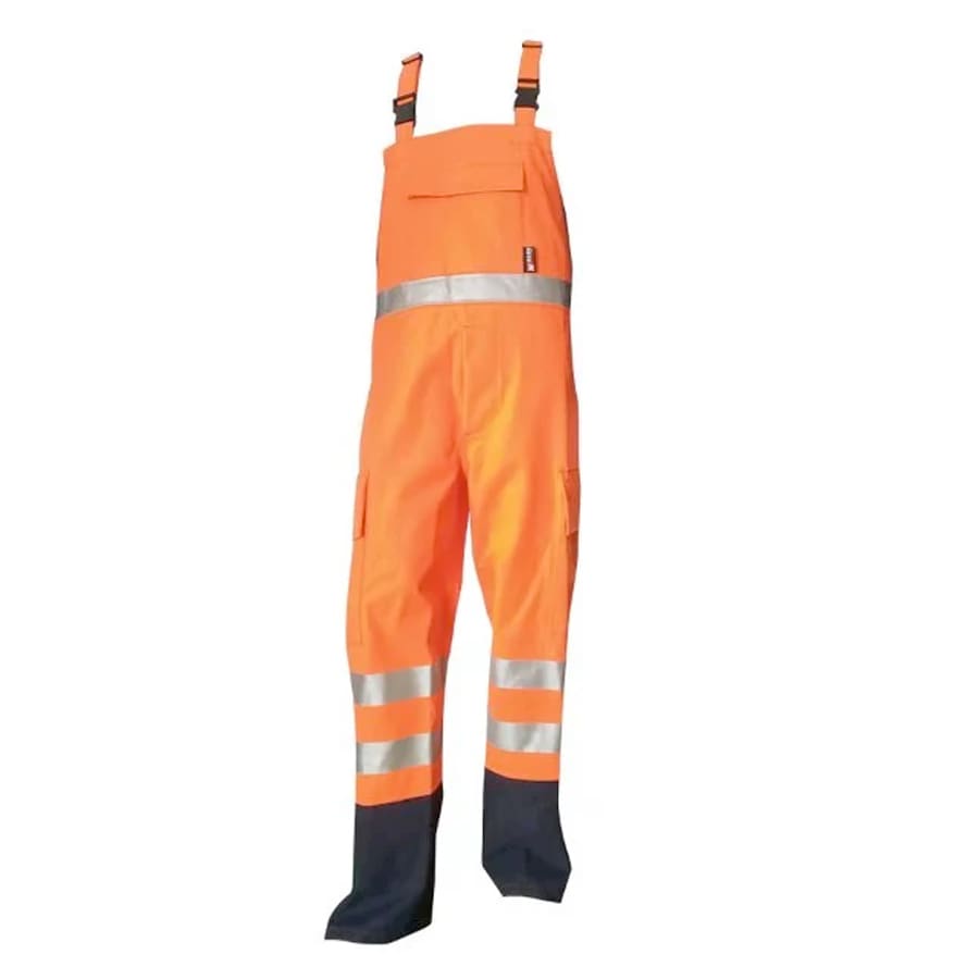 PRO ARC CSA FR/ARC CAT 3 Breathable High Visibility Rainwear Bib Trouser Orange/Navy