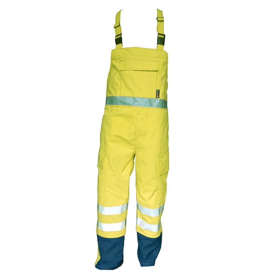 PRO ARC FR/ARC CAT 3 Breathable High Visibility Rainwear Bib Trouser Yellow/Navy